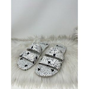 Disney Melissa Mickey Mouse Black White Slides Sandals Shoes Size 10
